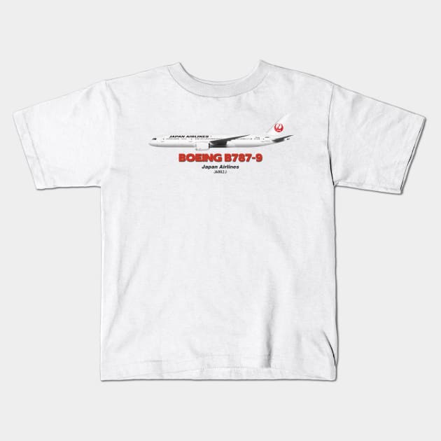 Boeing B787-9 - Japan Airlines Kids T-Shirt by TheArtofFlying